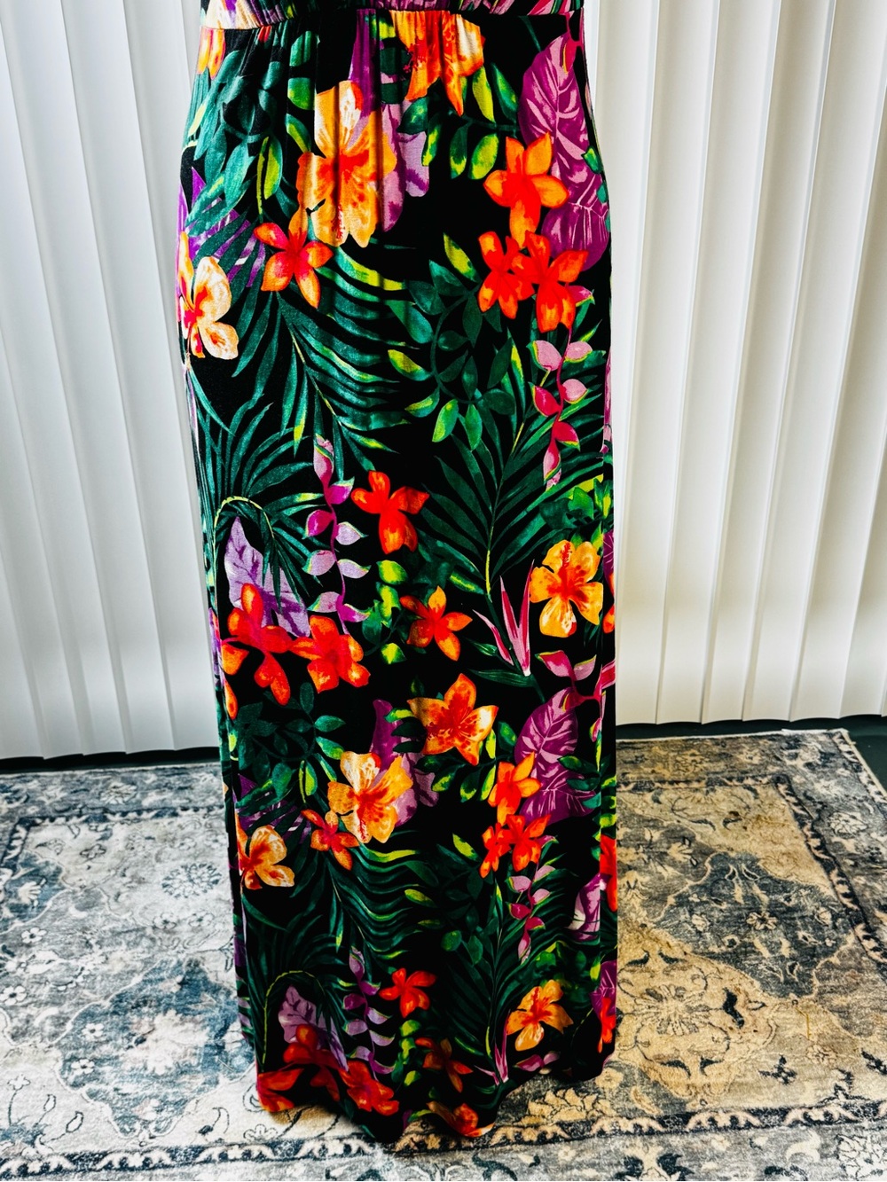 Tommy Bahama Tropical Floral Maxi Dress Medium Hawaiian Resort Vacation - Picture 6 of 11